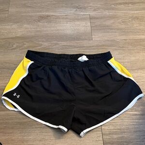 Under Armour Women's Athletic Shorts in Black and Yellow